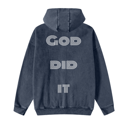 God did it hoodie in blue